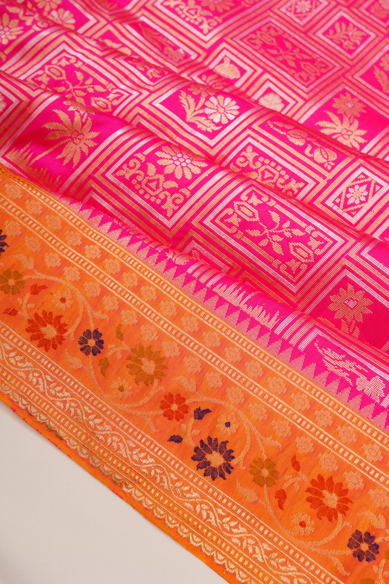 Banarasi Silk Brocade Pink Saree