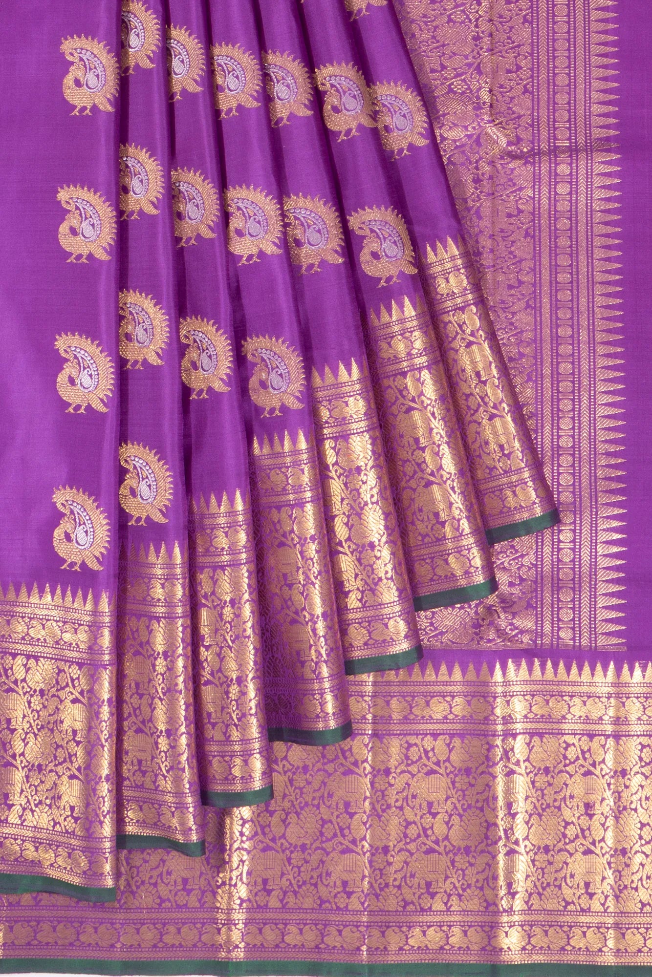 Kanchipuram Silk Tissue Butta Purple Saree