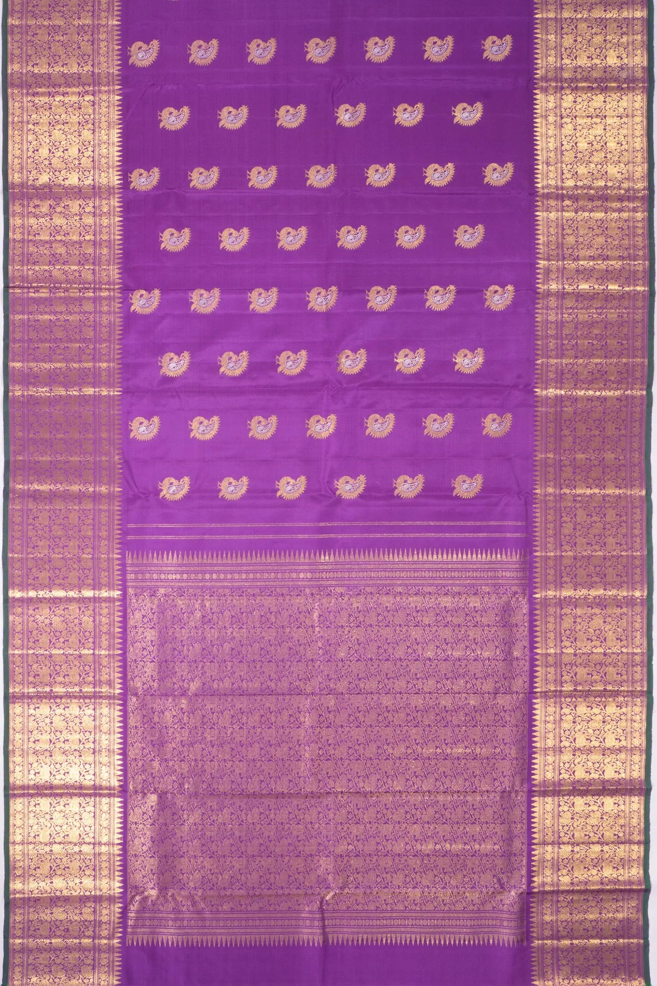 Kankatala Kanchipuram Silk Tissue Butta Purple Saree g2