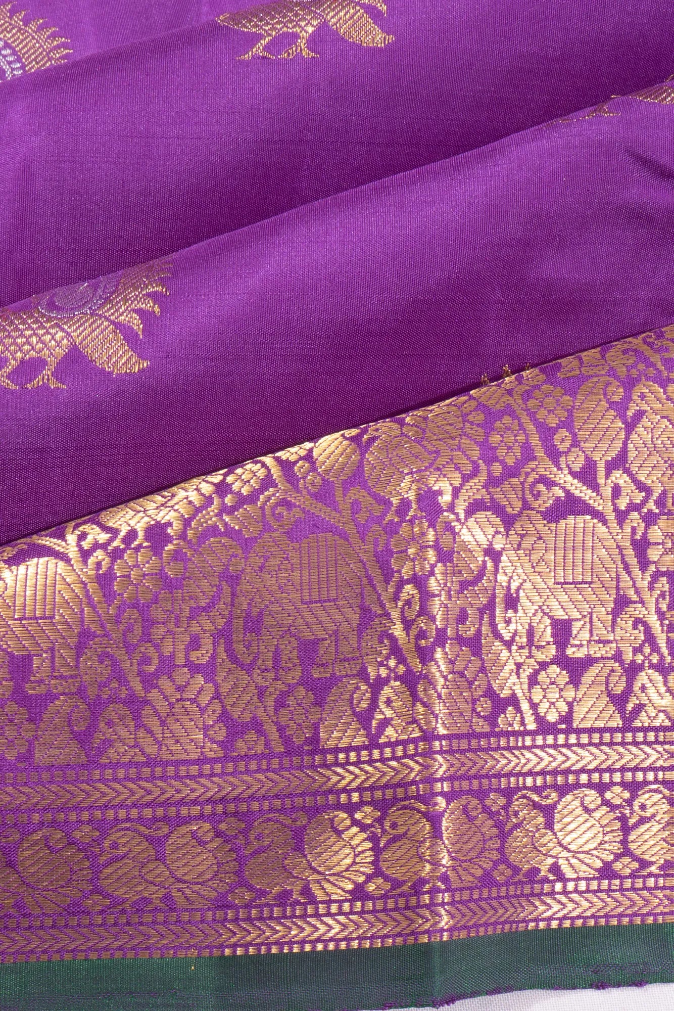 Kankatala Kanchipuram Silk Tissue Butta Purple Saree g2