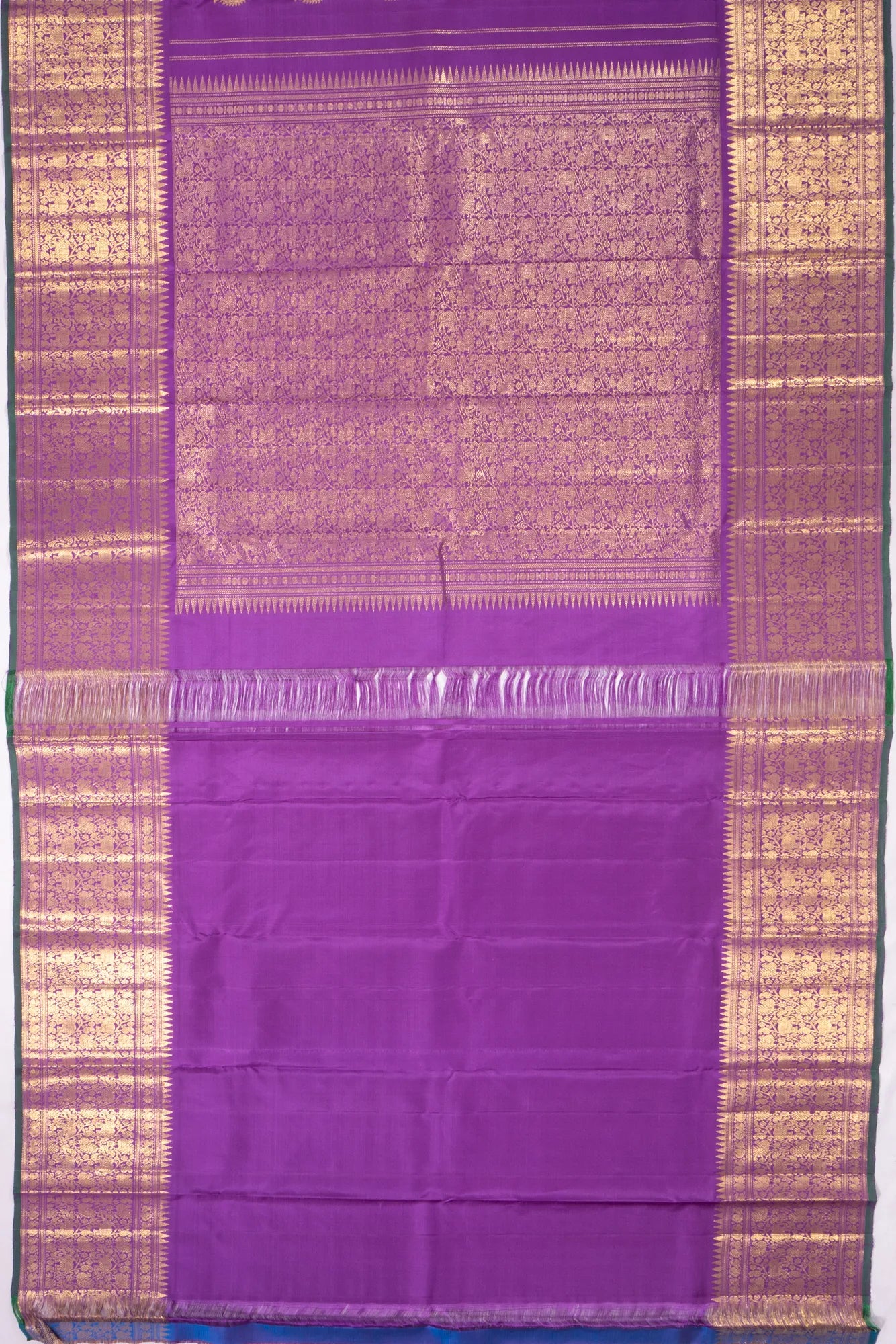Kankatala Kanchipuram Silk Tissue Butta Purple Saree g2