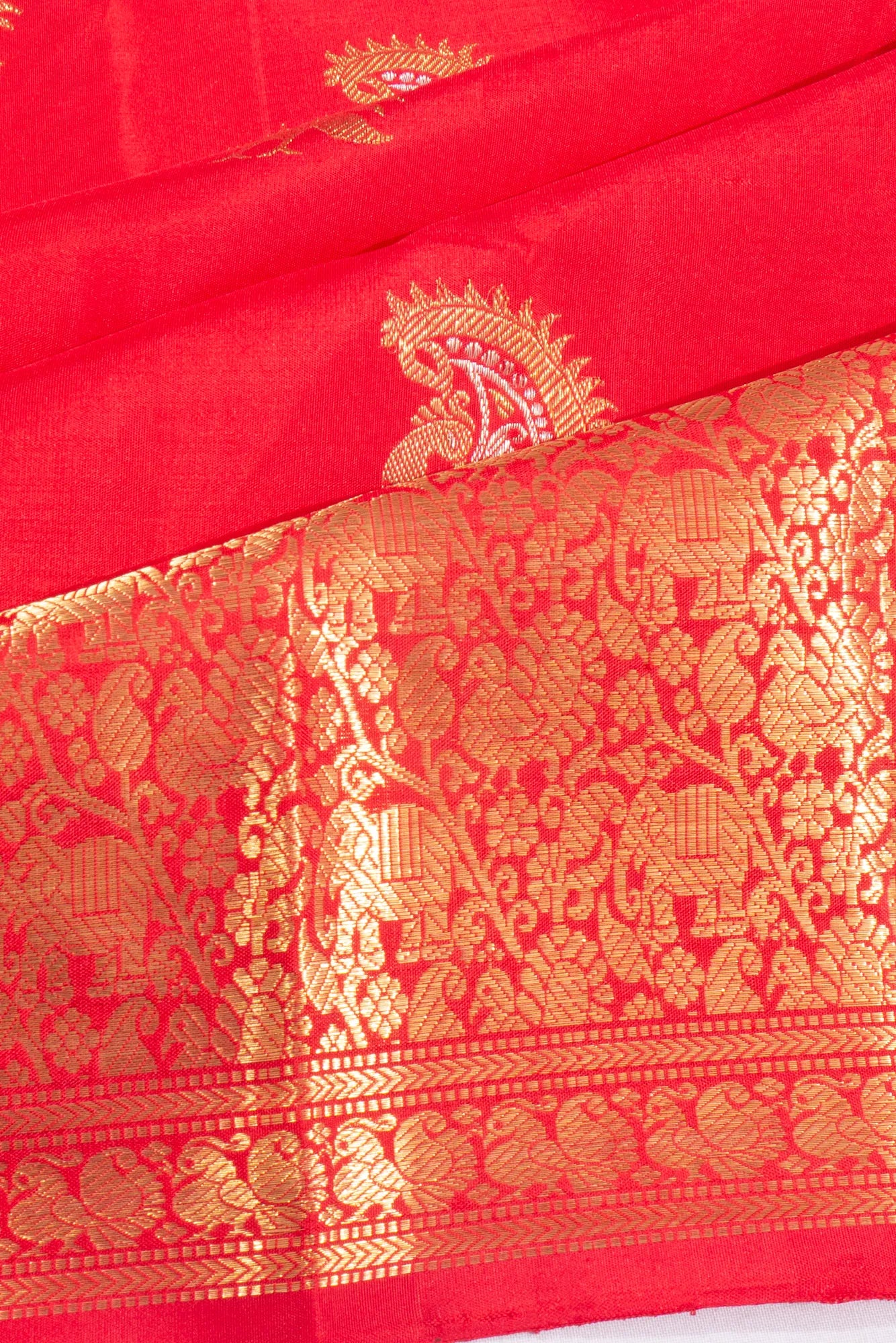 Kankatala Kanchipuram Silk Tissue Butta Red Saree g2