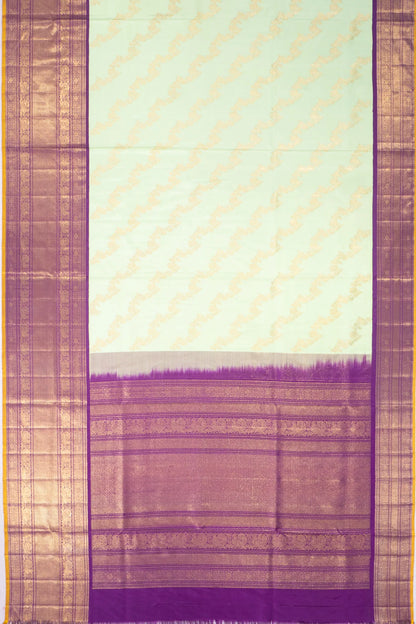 Kankatala Kanchipuram Silk Jaal Pastel Green Saree g2