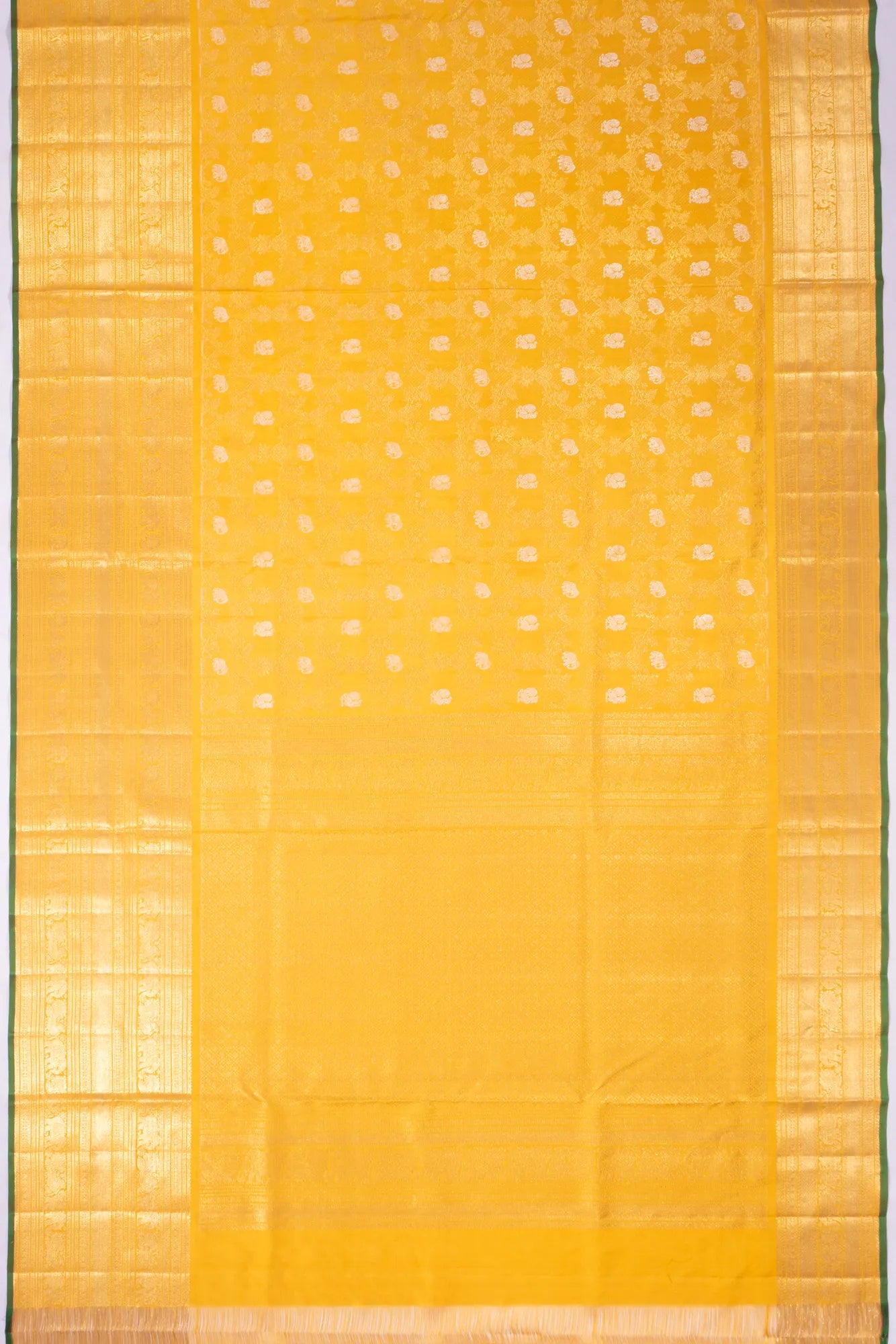 Kankatala Kanchipuram Silk Brocade Yellow Saree g2