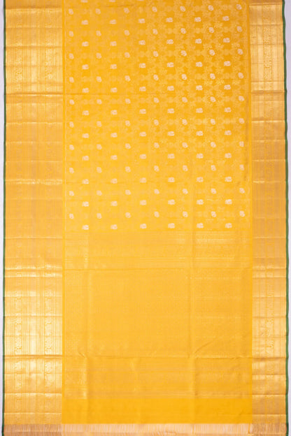 Kankatala Kanchipuram Silk Brocade Yellow Saree g2