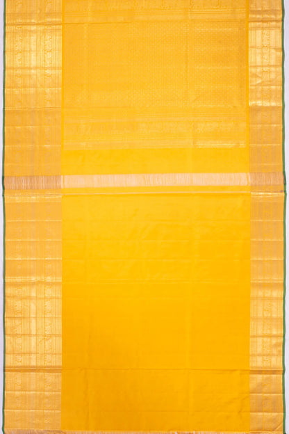 Kankatala Kanchipuram Silk Brocade Yellow Saree g2