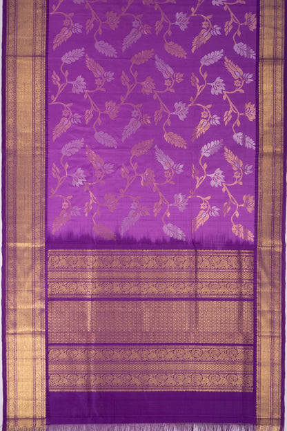 Kankatala Kanchipuram X Uppada Silk All Over Jamdani Violet Saree g2