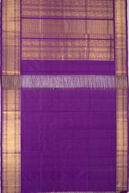 Kankatala Kanchipuram X Uppada Silk All Over Jamdani Violet Saree g2