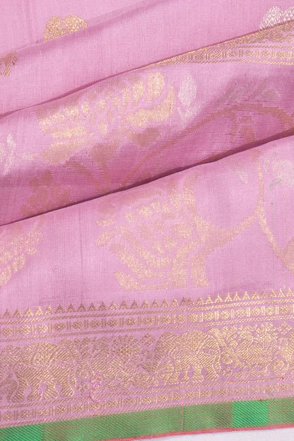 Kankatala Uppada Silk Butta Lavender Saree With Jamdani Border And Pallu g2