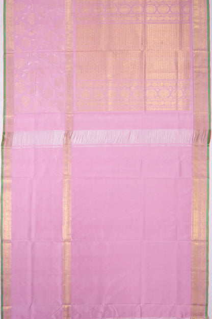Kankatala Uppada Silk Butta Lavender Saree With Jamdani Border And Pallu g2