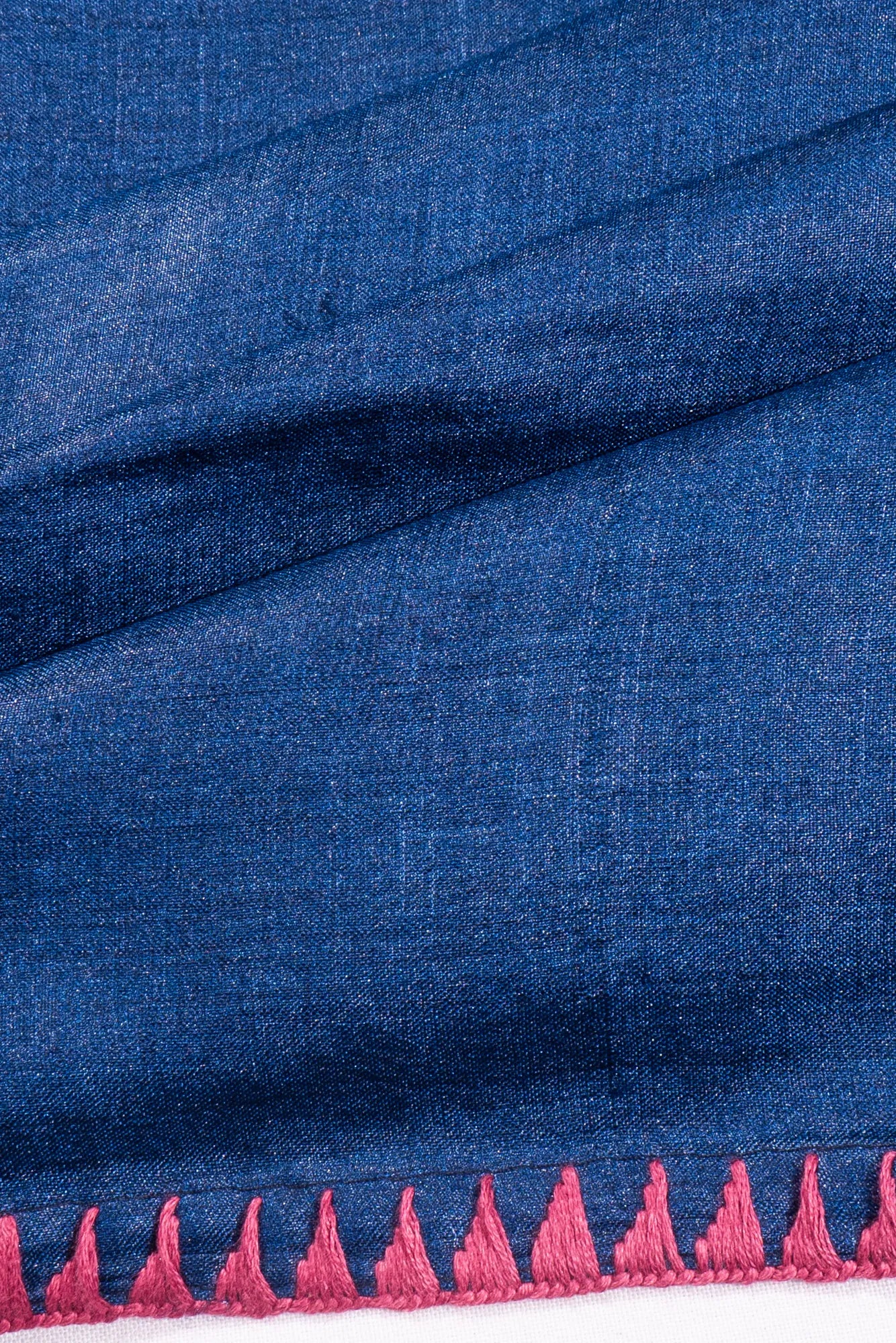 Kankatala Tussar Plain Dark Blue Saree With Pichwai Pallu g2