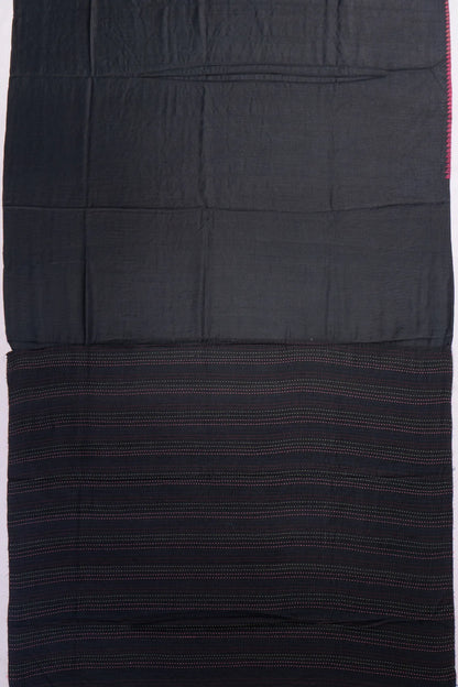 Kankatala Tussar Plain Black Saree With Pichwai Pallu g2