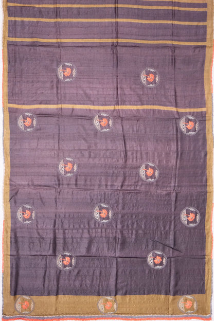 Kankatala Tussar Half-n-Half Blue And Black Saree g2