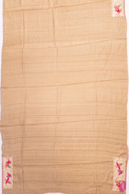 Kankatala Tussar Embroidery Butta Beige Saree g2