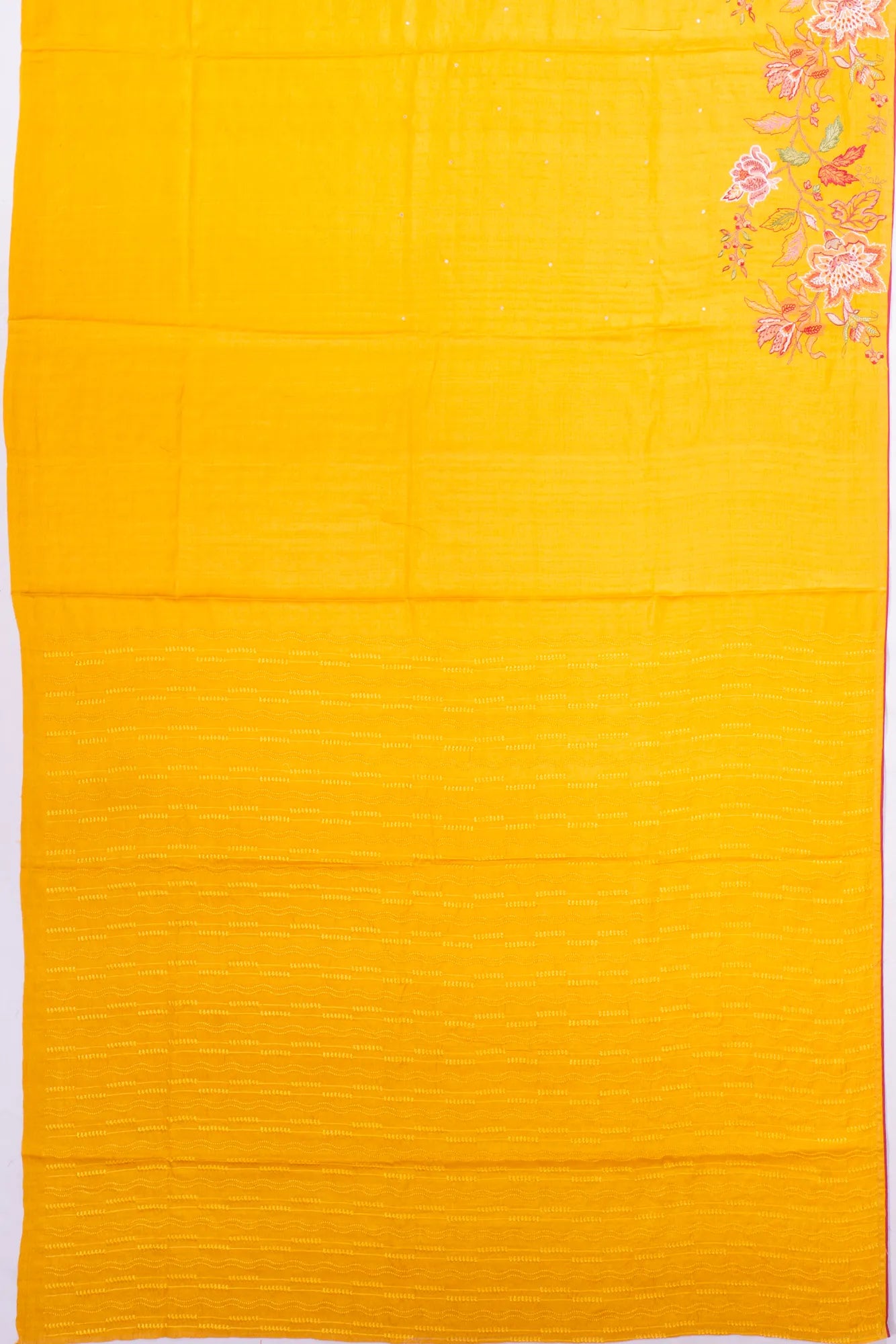 Kankatala Tussar Mirror Butta Yellow Saree With Embroidery Border g2