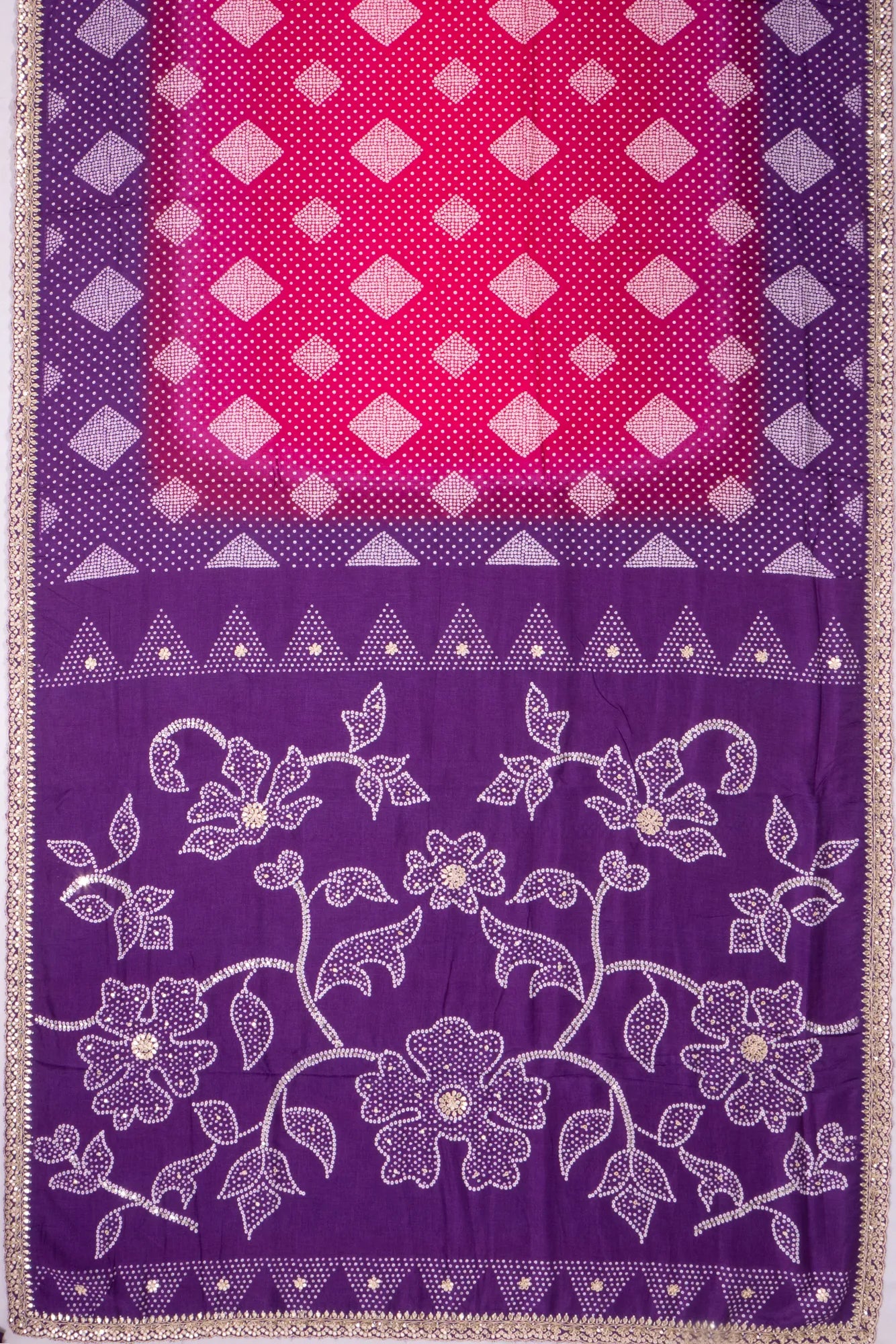 Kankatala Chanderi Cotton Bandhani Inspired Printed Pink Saree g2