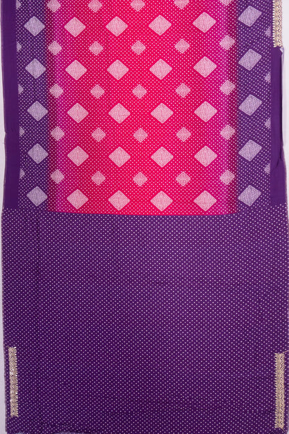 Kankatala Chanderi Cotton Bandhani Inspired Printed Pink Saree g2