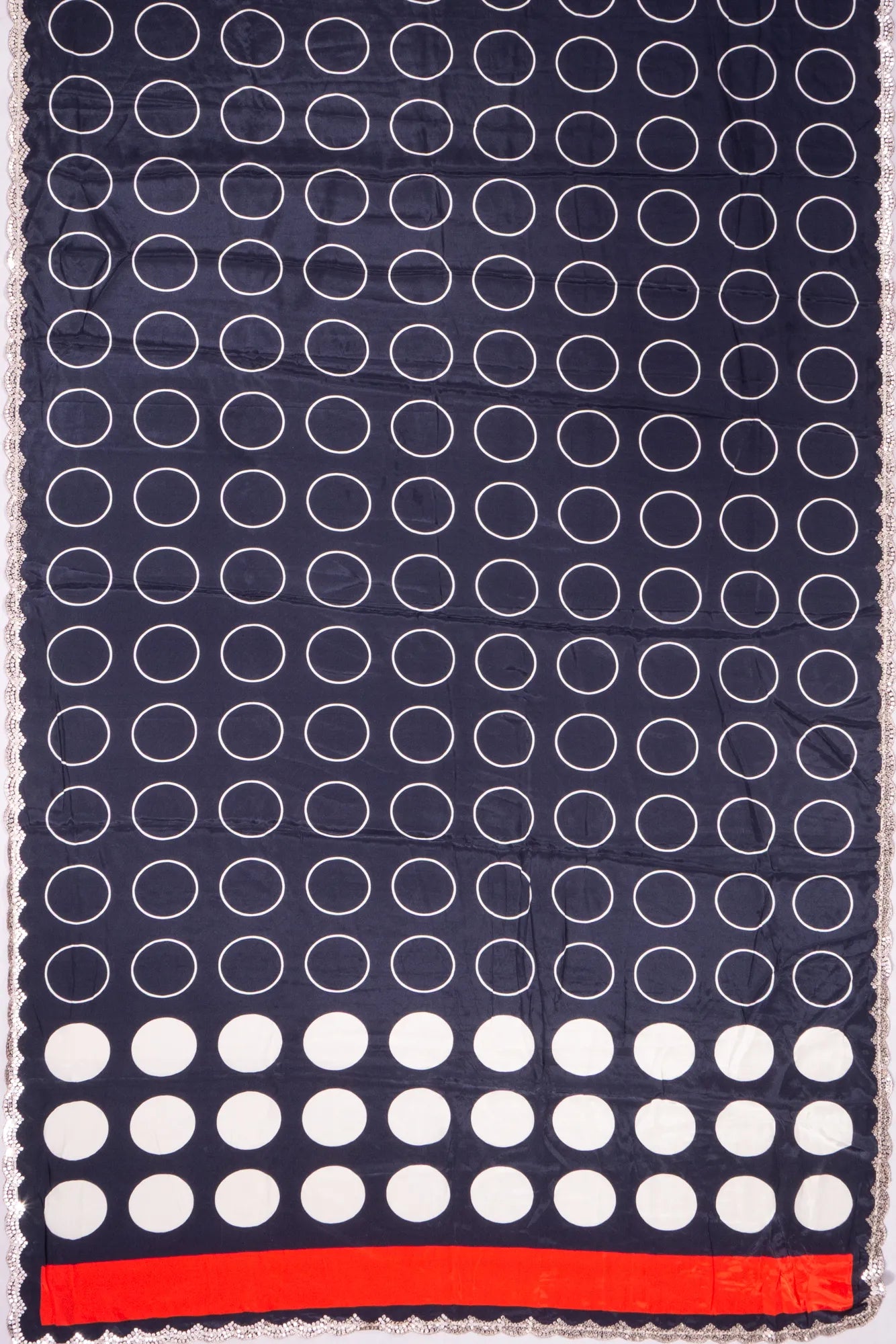 Kankatala Satin Polka Dot Butta Dark Blue Saree g2