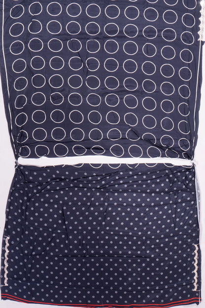 Kankatala Satin Polka Dot Butta Dark Blue Saree g2
