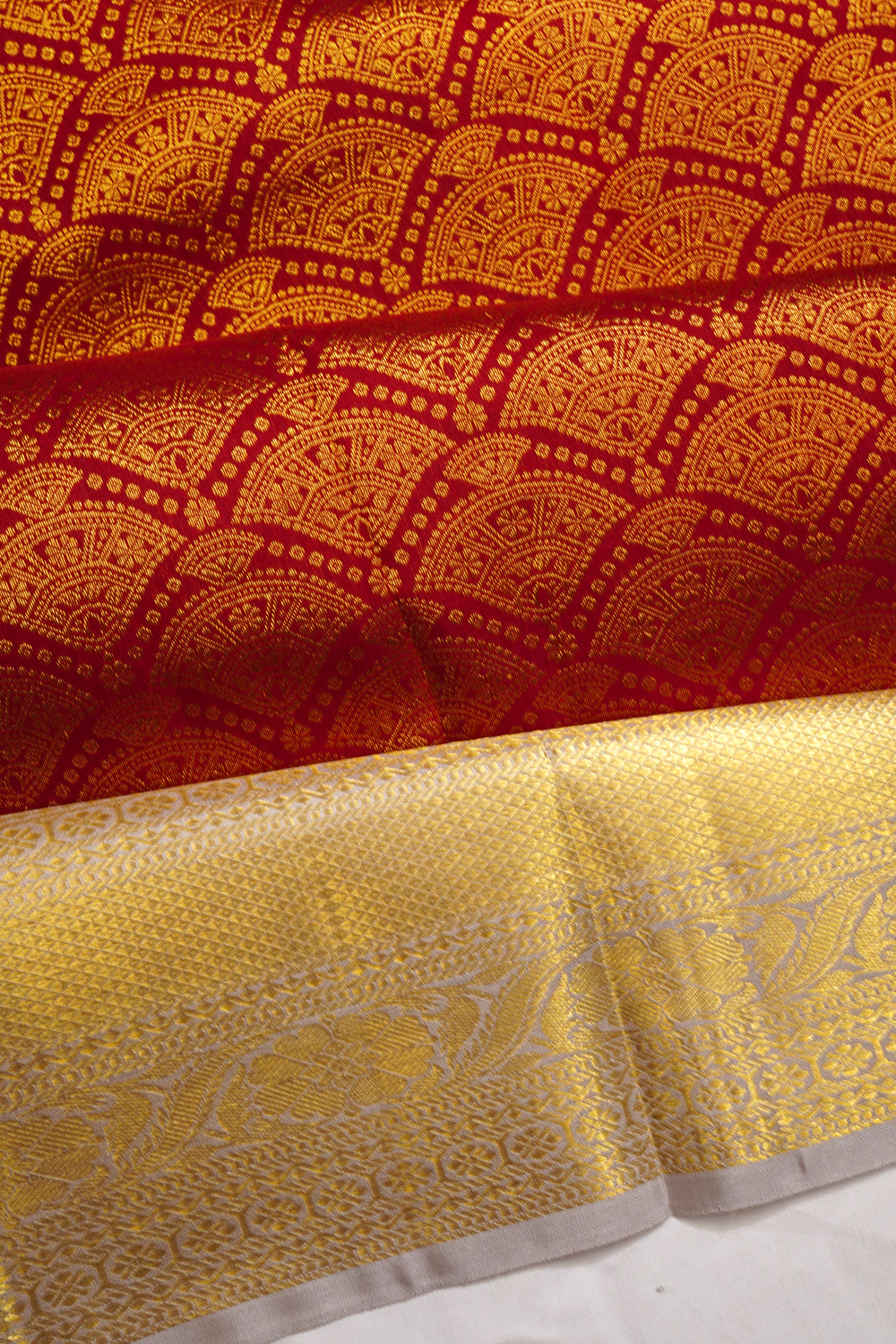 Kanchipuram Silk Brocade Maroon Saree