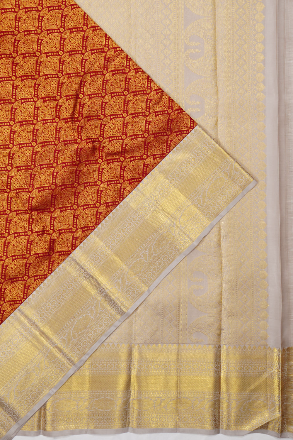 Kanchipuram Silk Brocade Maroon Saree