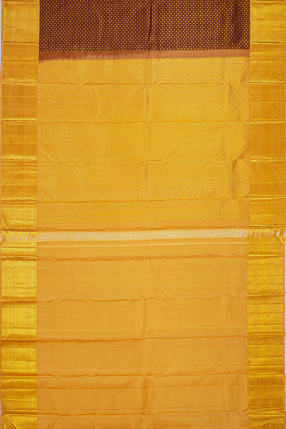 Kanchipuram Silk Brocade Brown Saree