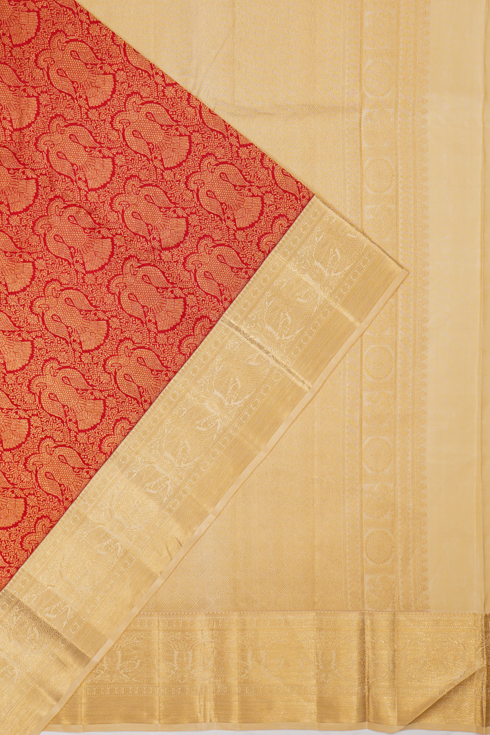 Kanchipuram Silk Brocade Red Saree