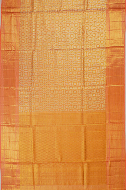 Kanchipuram Silk Tissue Brocade Pink Saree