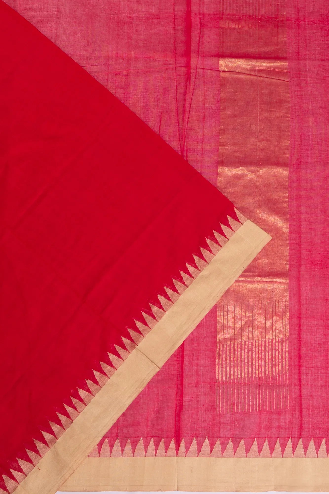 ponduru-handspun-cotton-plain-red-saree-1215822908