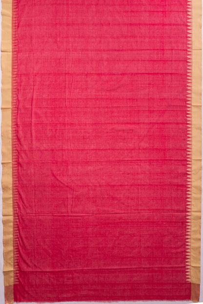 ponduru-handspun-cotton-plain-red-saree-1215822908