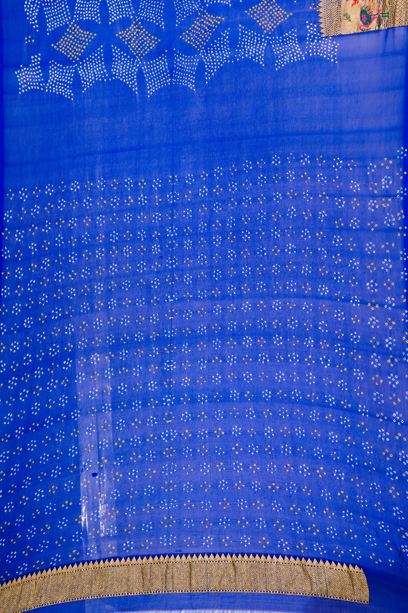 Banarasi Silk Bandhani Royal Blue Saree