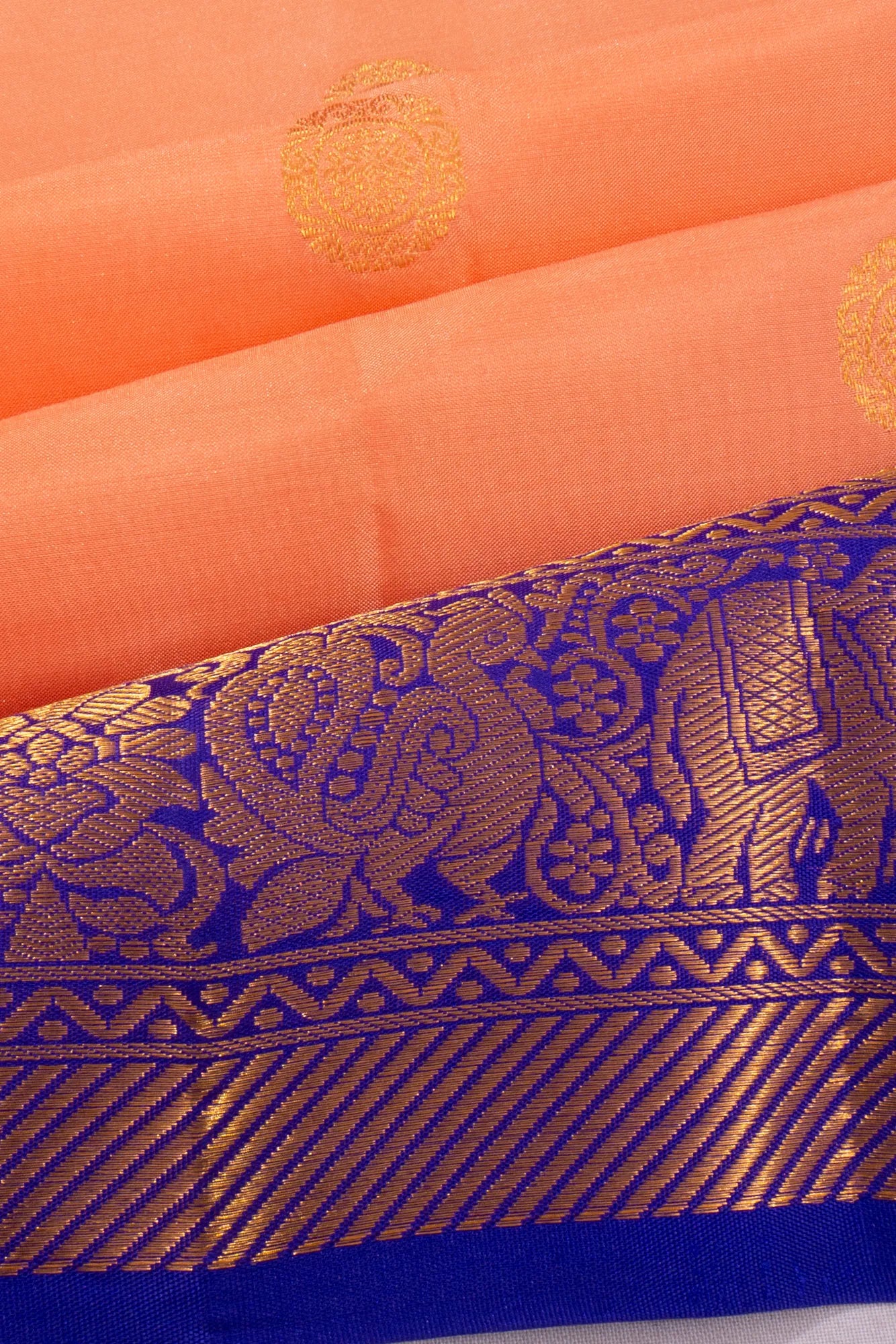 Taranga Kanchi Soft Silk Butta Pastel Orange Saree