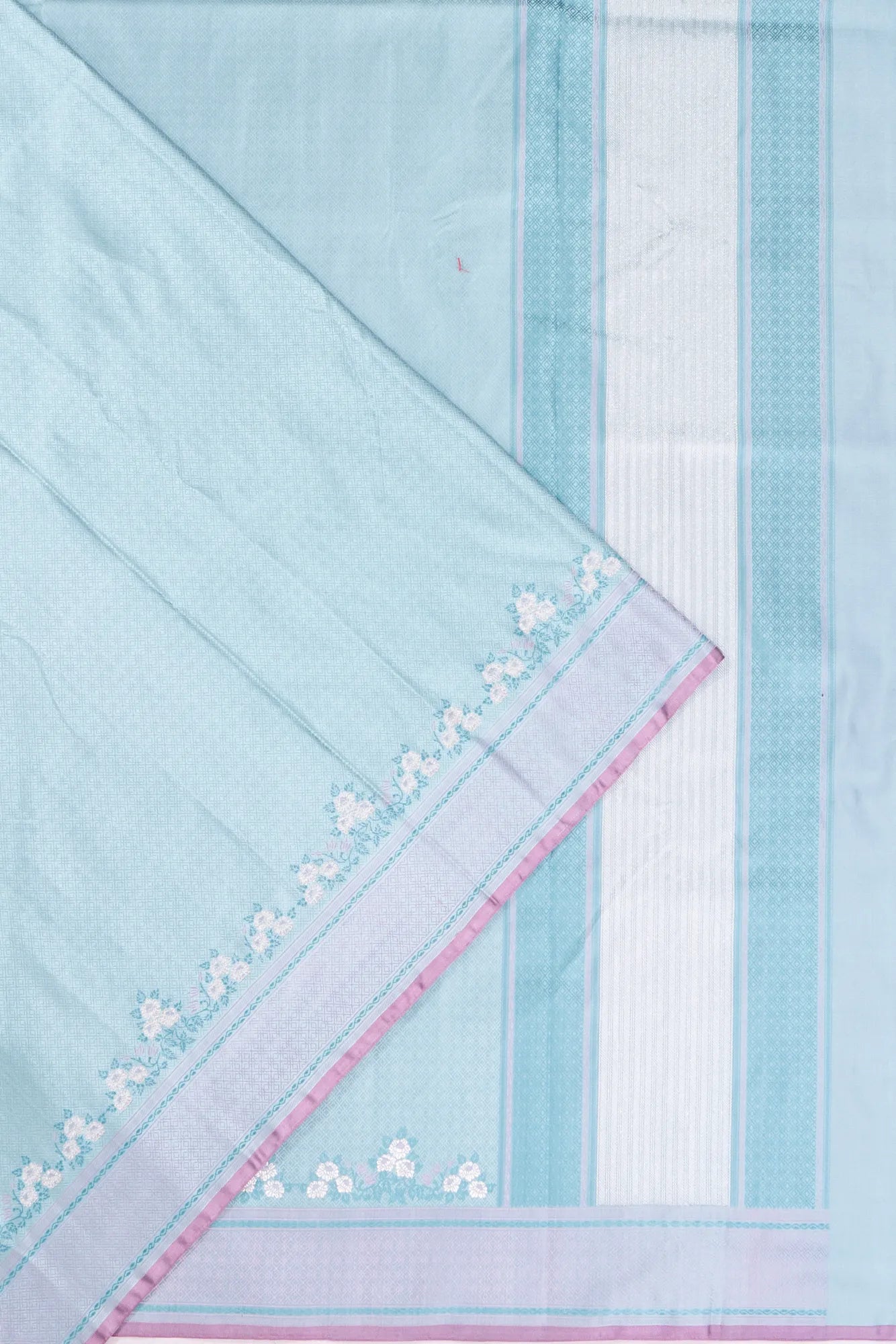 Banarasi Silk Tanchoi Brocade Sky Blue Saree