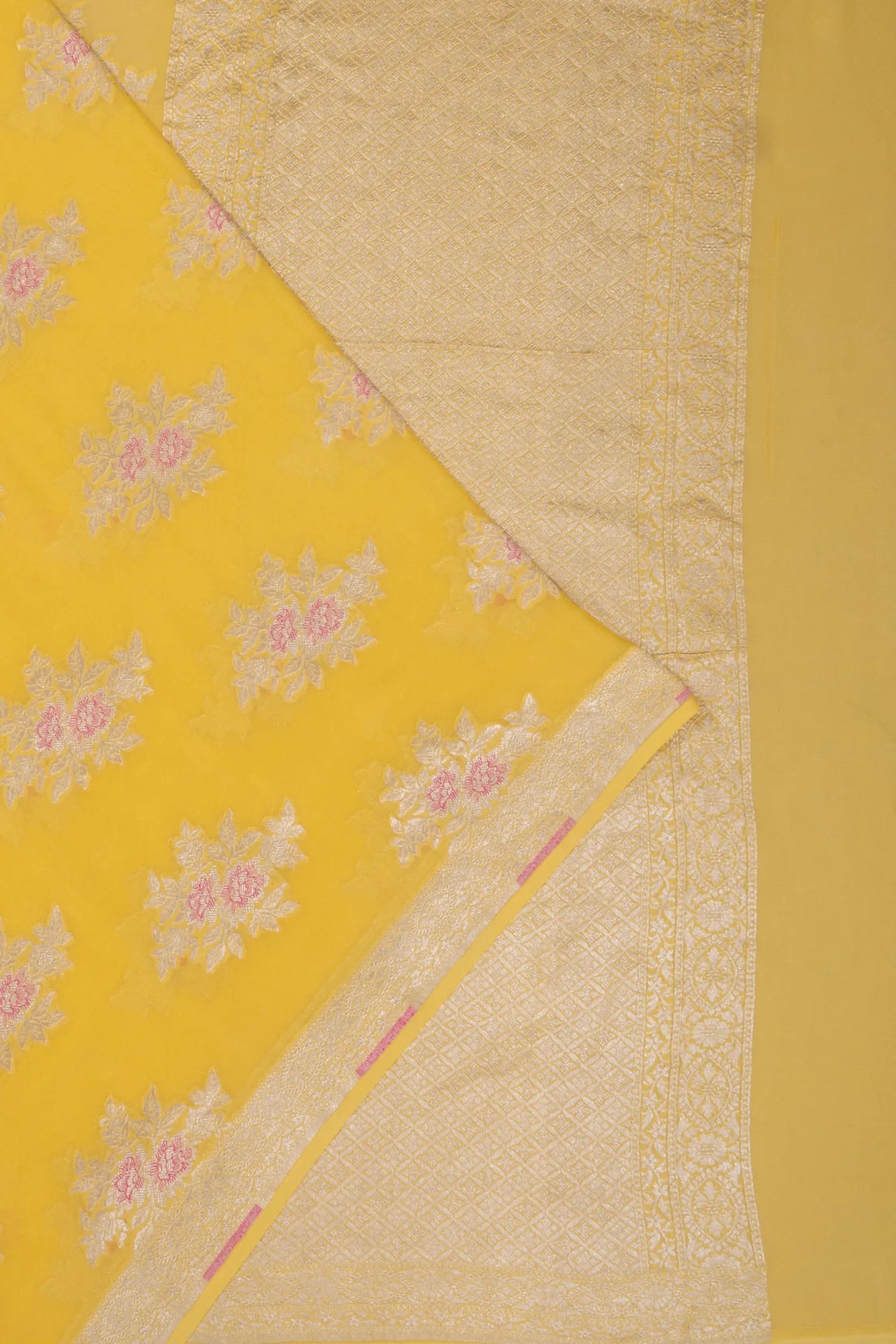 Banarasi Georgette Butta Yellow Saree