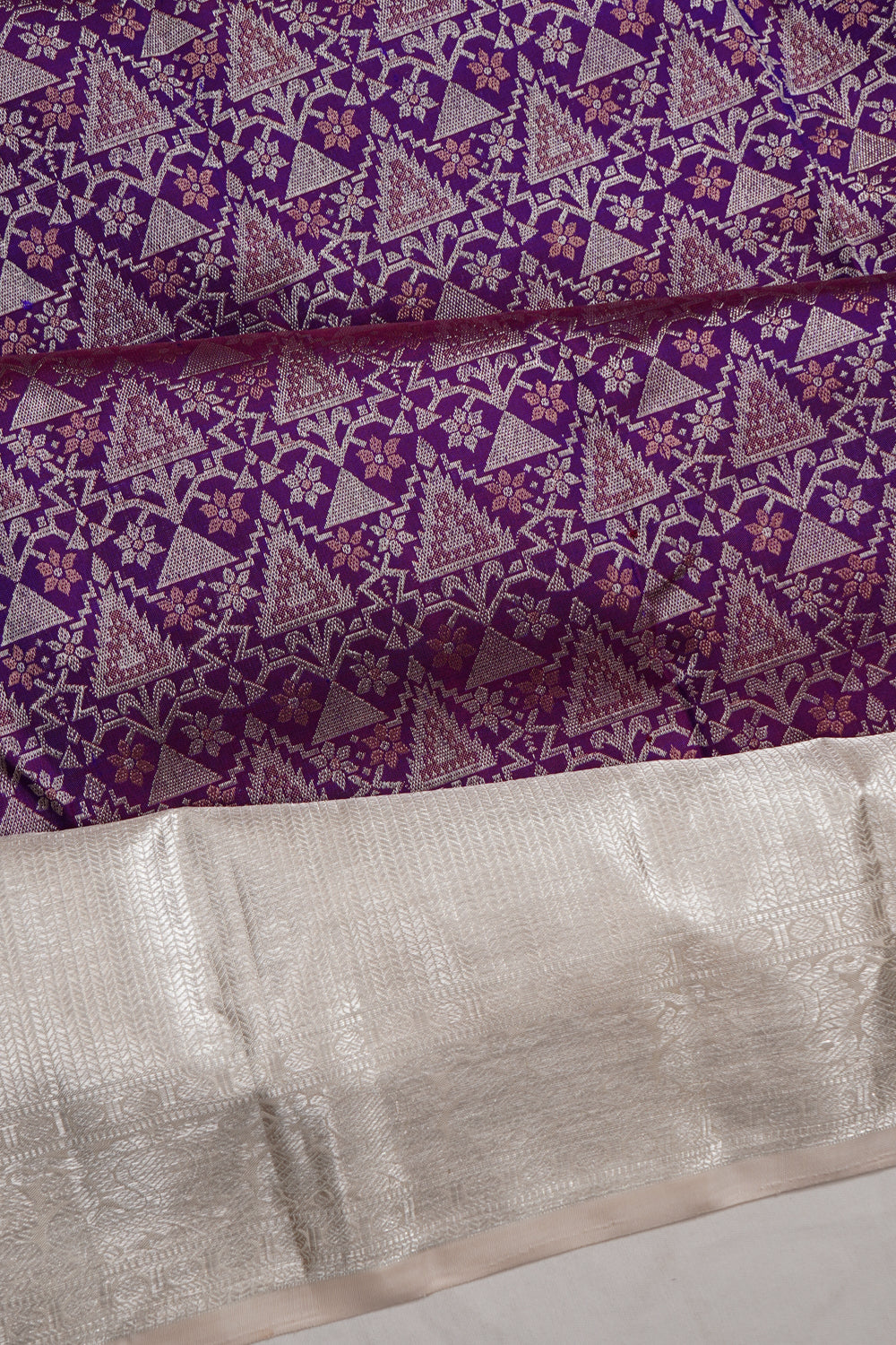 Kanchipuram Silk Brocade Violet Saree