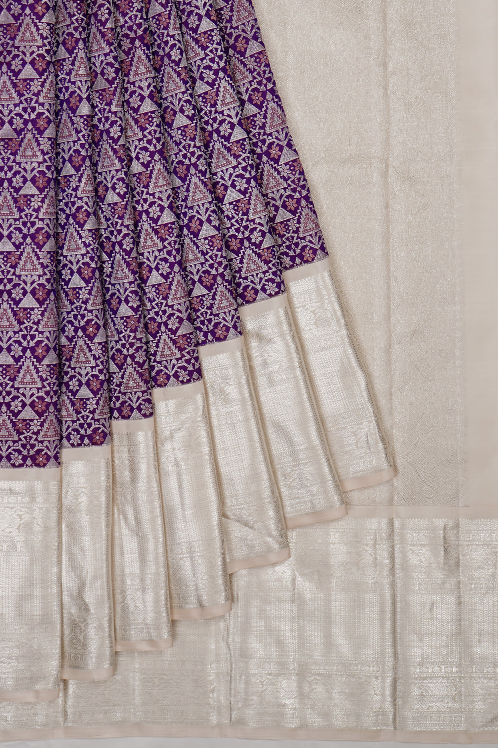 Kanchipuram Silk Brocade Violet Saree