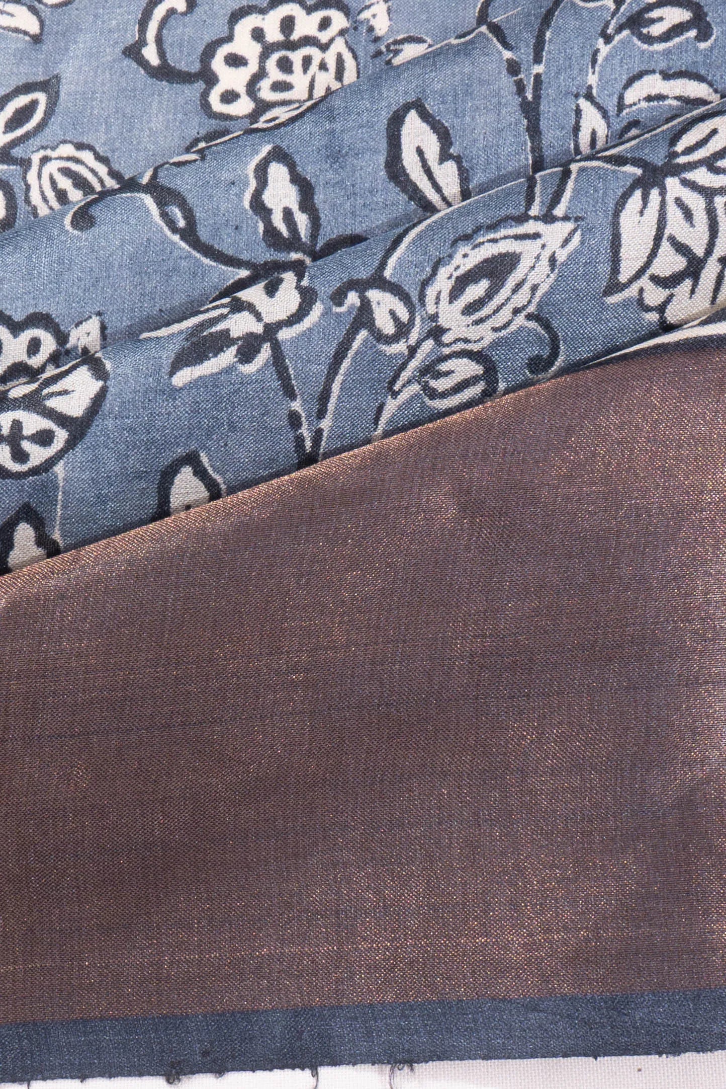 Tussar Floral Printed Grey Saree