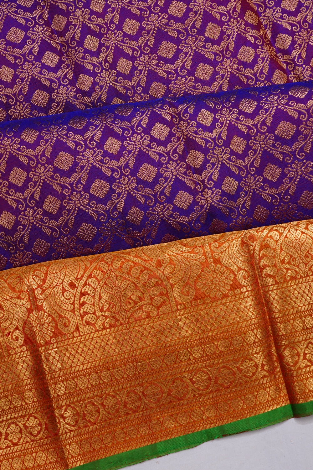 Kanchipuram Silk Brocade Violet Saree