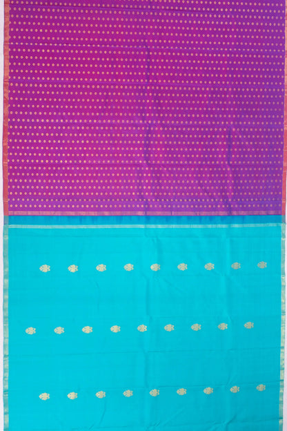 kanchipuram-silk-butta-half-n-half-sky-blue-and-purple-saree-1215825612