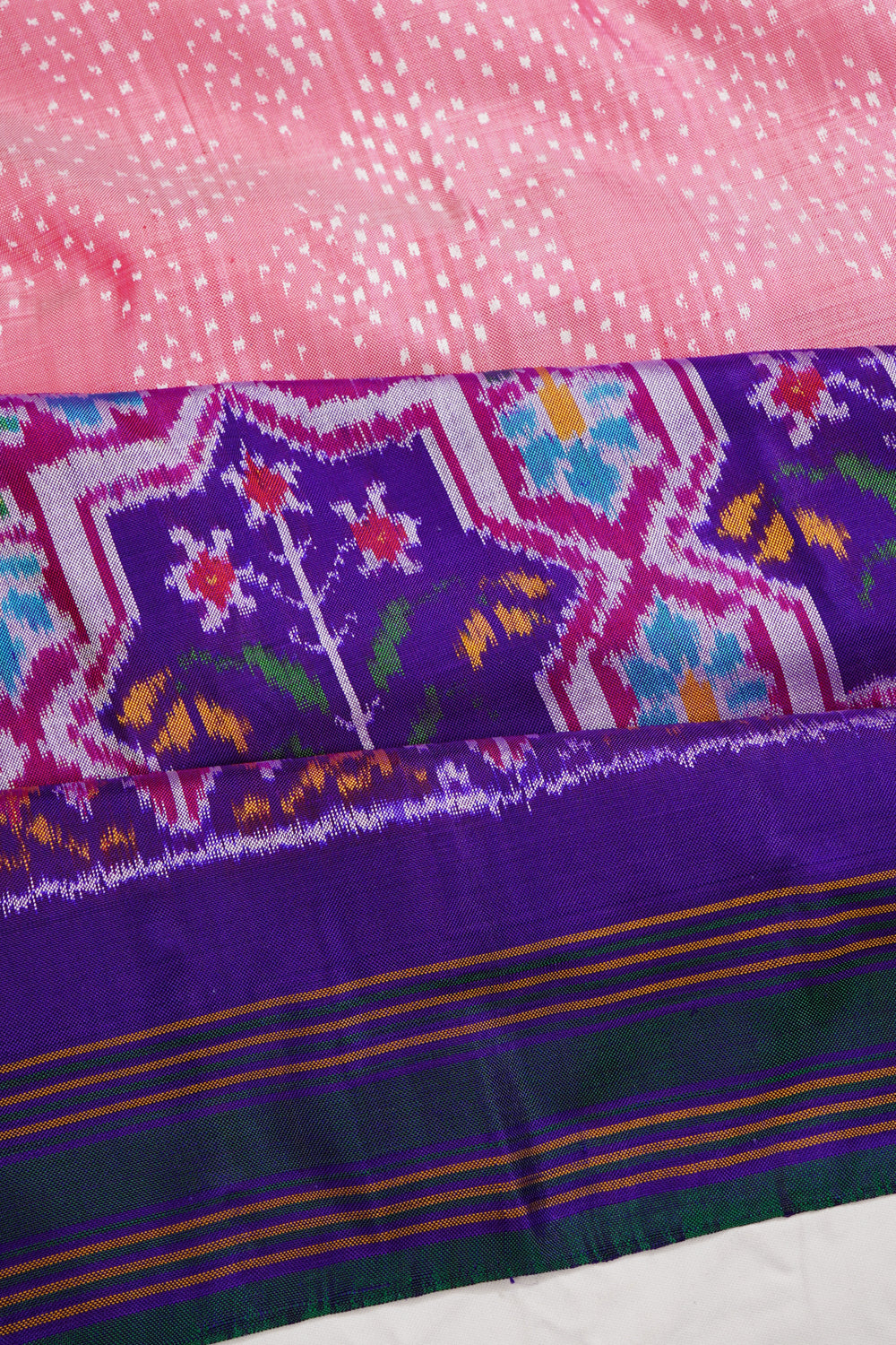 Kanchipuram Silk Ikat Peach Saree