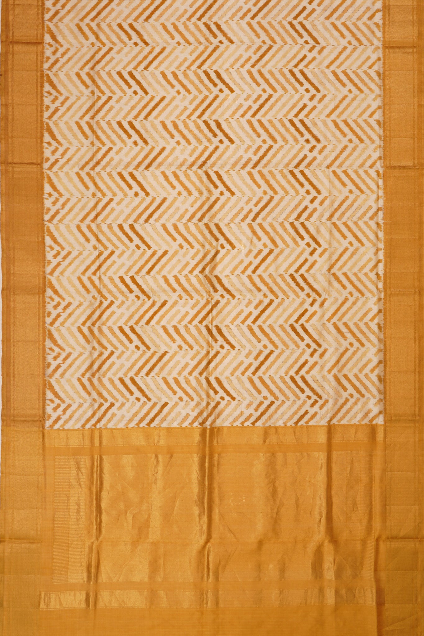 Pochampaly Silk Ikat Cream Saree