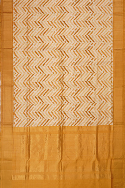 Pochampaly Silk Ikat Cream Saree