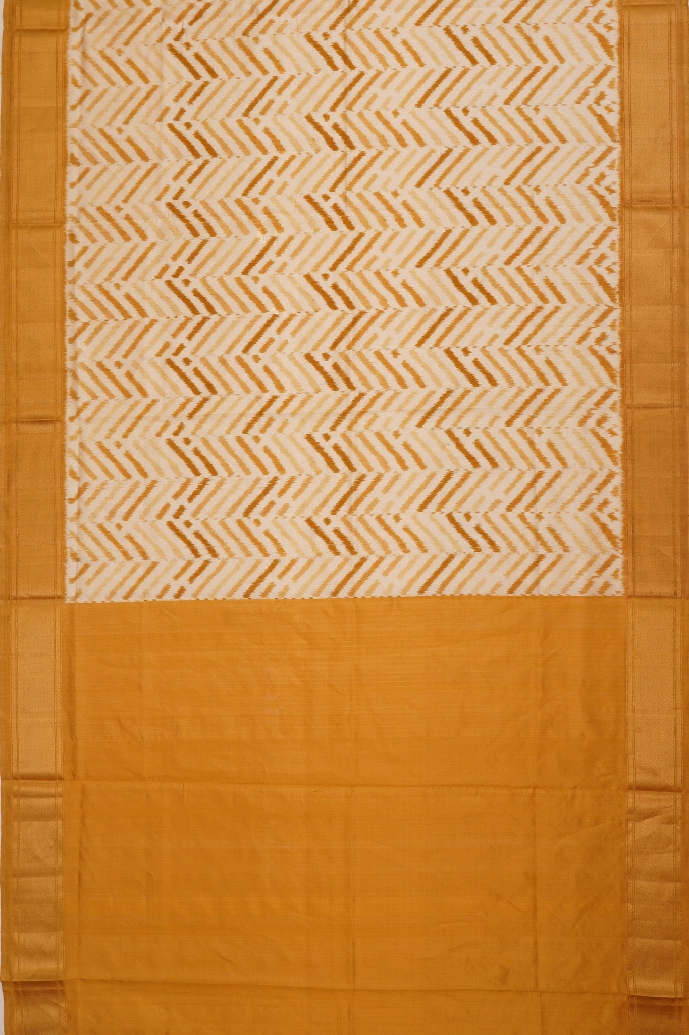 Pochampaly Silk Ikat Cream Saree