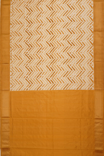 Pochampaly Silk Ikat Cream Saree