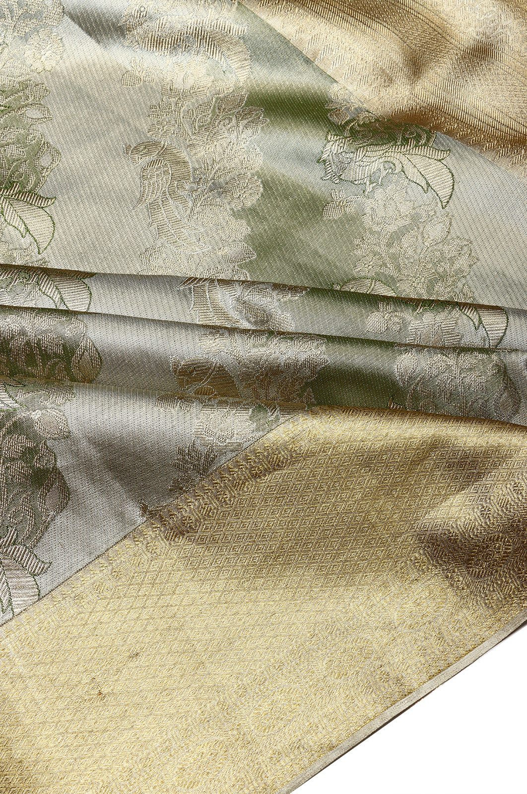Taranga Kanchi Silk Tissue Brocade Green Saree