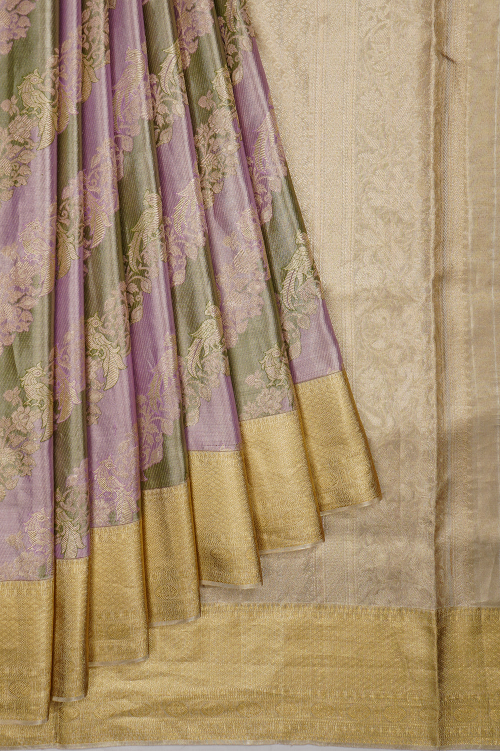 Taranga Kanchi Silk Tissue Brocade Lavender Saree