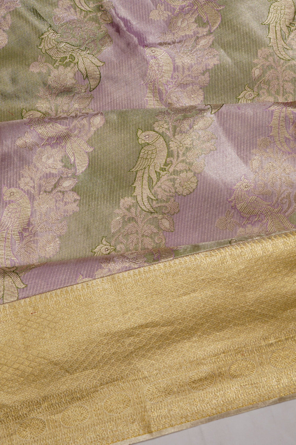 Taranga Kanchi Silk Tissue Brocade Lavender Saree