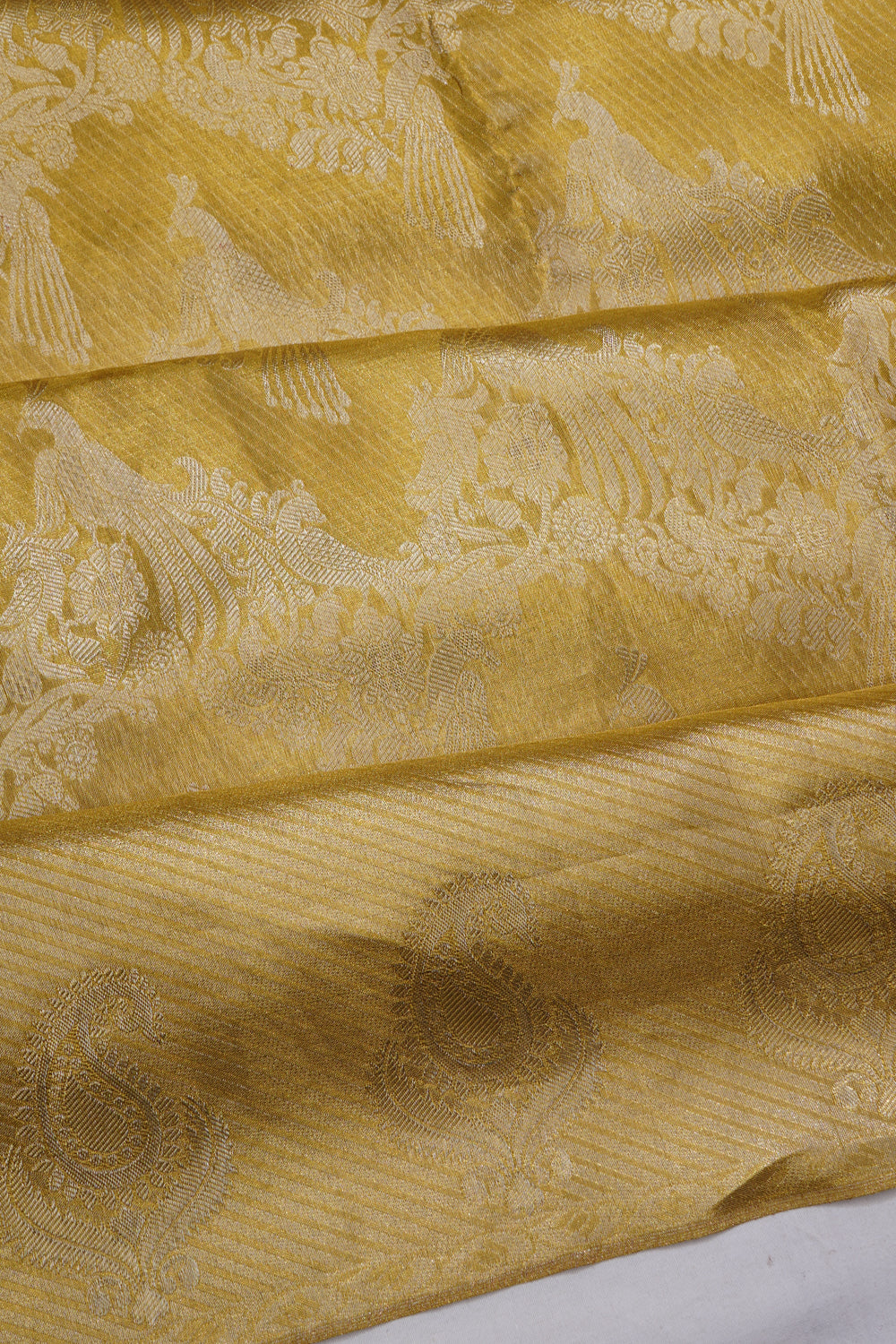 Kanchipuram Silk Tissue Brocade Gold Saree