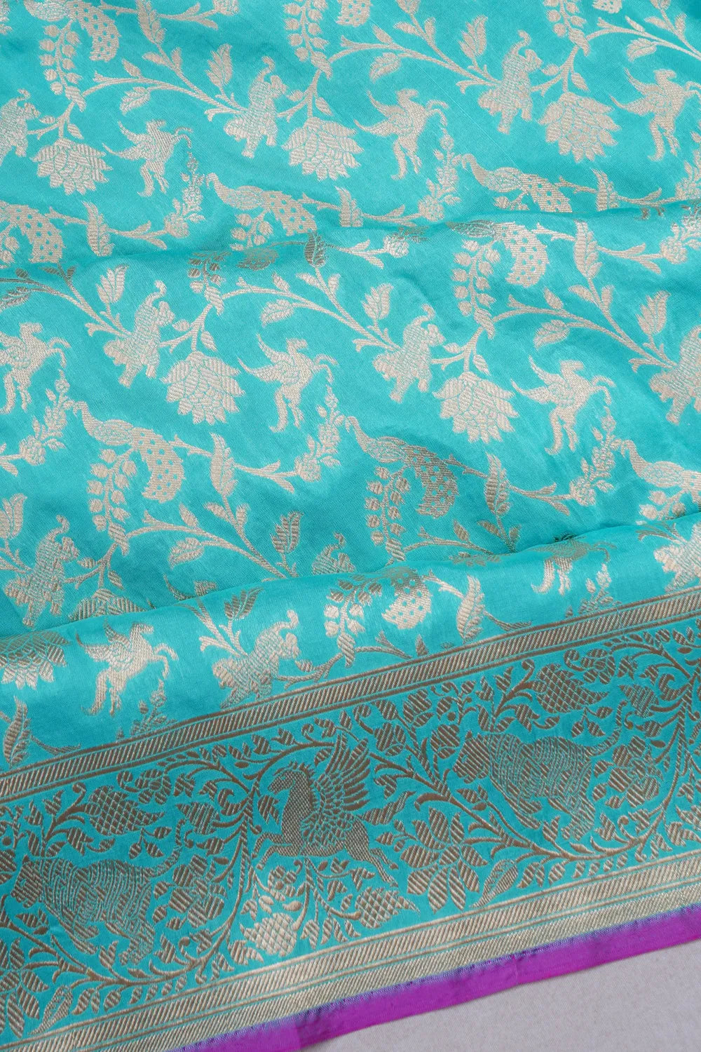 Banarasi Silk Phekwa Brocade Sky Blue Saree
