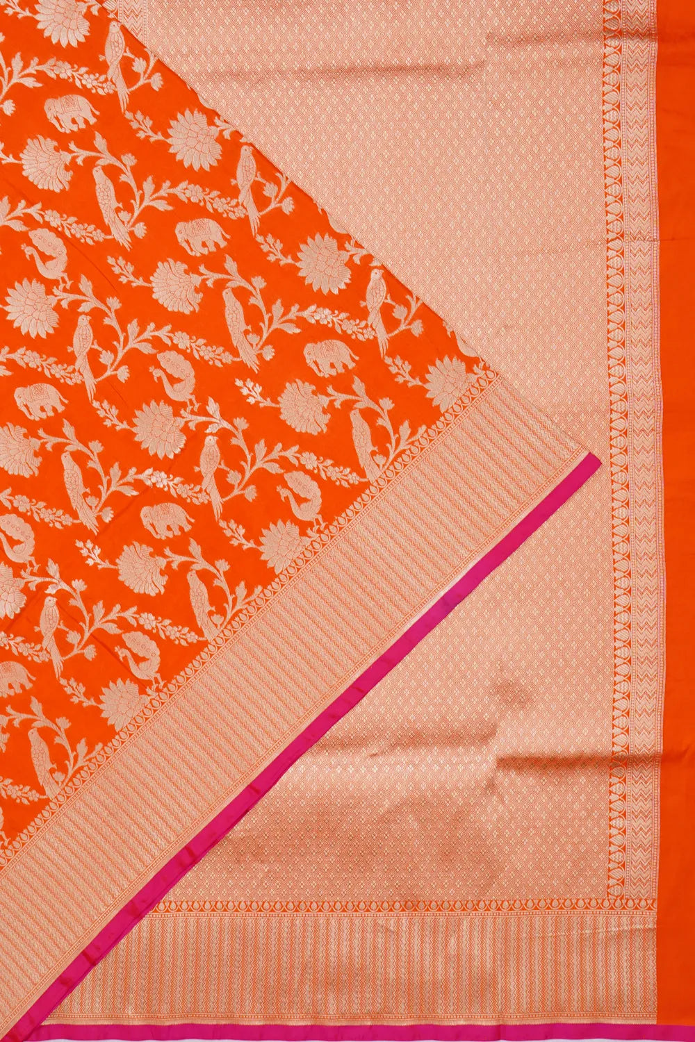 Banarasi Silk Phekwa Brocade Orange Saree